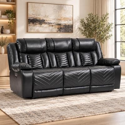 EBELLO Power Recliner Sofa Set with USB Ports LED Ambient Lights Cup Holders and Hidden Storage Living Room & Home Theater Seating