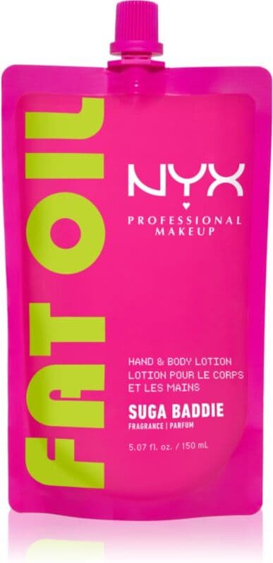 NYX Professional Makeup Fat Oil Body ενυδατικό γαλάκτωμα για χέρια και σώμα με άρωμα Suga Baddie 150 ml