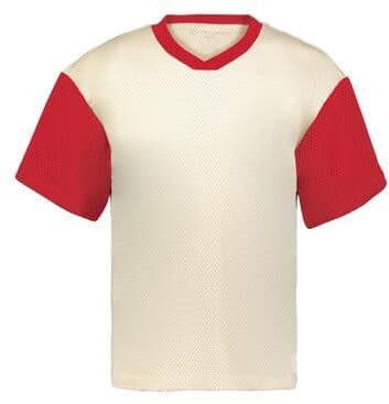Holloway 226120 PREP STREET FAN JERSEY T-Shirt in Alabaster/Scarlet size XL   Polyester