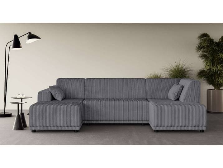 Wohnlandschaft HOME AFFAIRE TAMMO , grau, B:296cm H:80cm T:162cm, 100% Polyester, Sofas, Wohnlandschaft, U-Form
