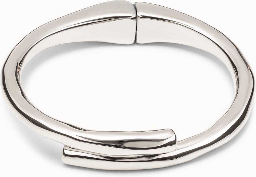 UNOde50 Pulsera bañada en plata de ley con forma de túbulo y muelle oculto Plateado L