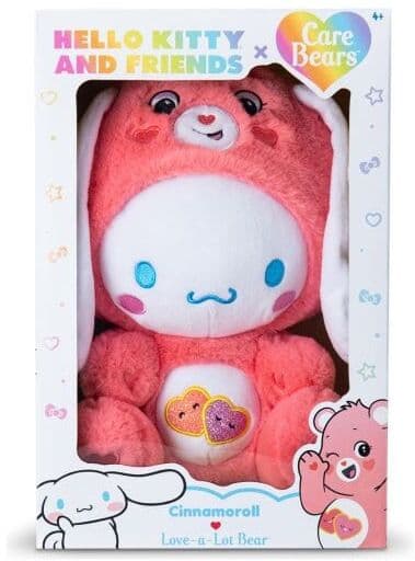 Basic Fun Care Bears Hello Kitty 25cm Soft Plush Toy - Cinnamoroll as Love-A-Lot Bear for Kids Ages 4+