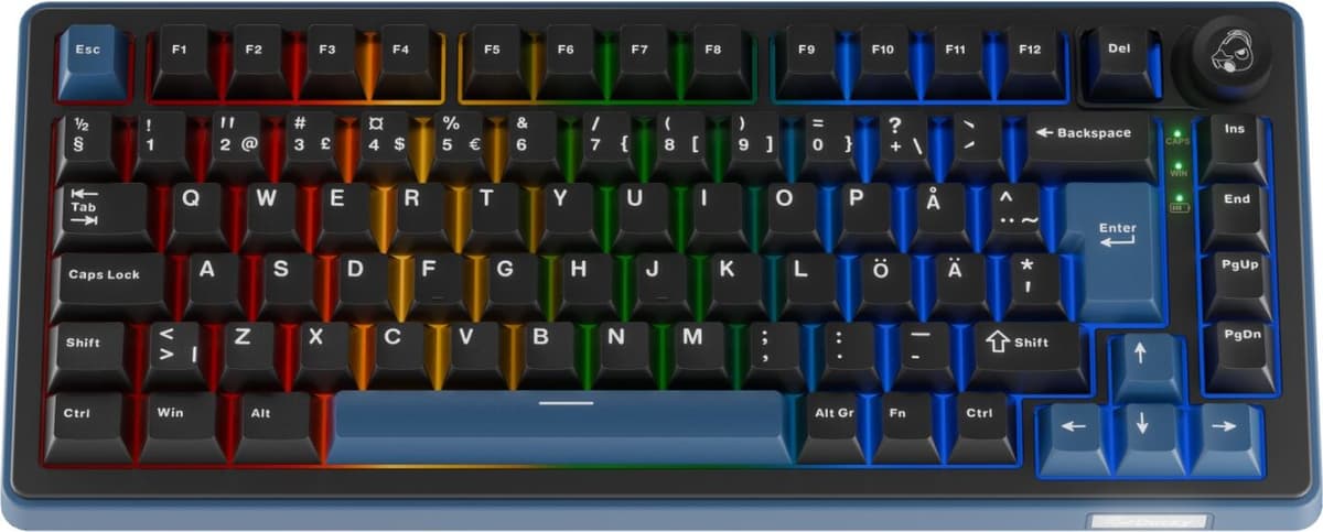 Ducky Ok-M-75 - 75% Rgb Trådlöst Gamingtangentbord - Nordisk Iso - [Ktt Tact