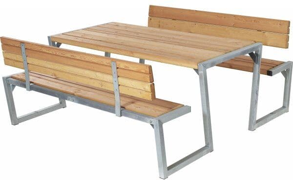 Plus Zigma Bord-Bænkesæt Med Ryglæn, Thermowood