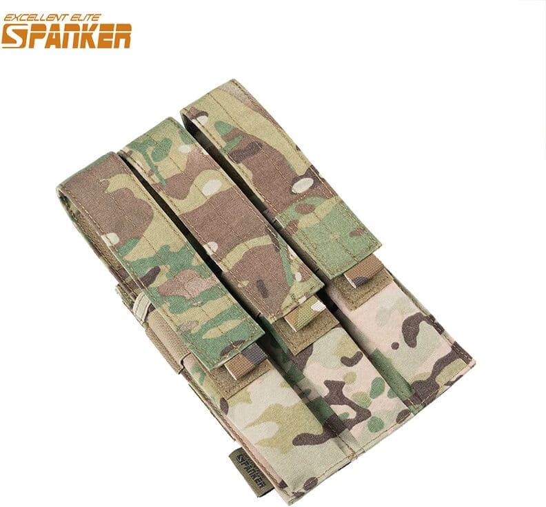 EXCELLENT ELITE SPANKER MP5 MP7 KRISS Triple Magazine Pouch Tactical Modular Molle Magazine Pouch Carrier Airsoft 500D Nylon Mag Bag