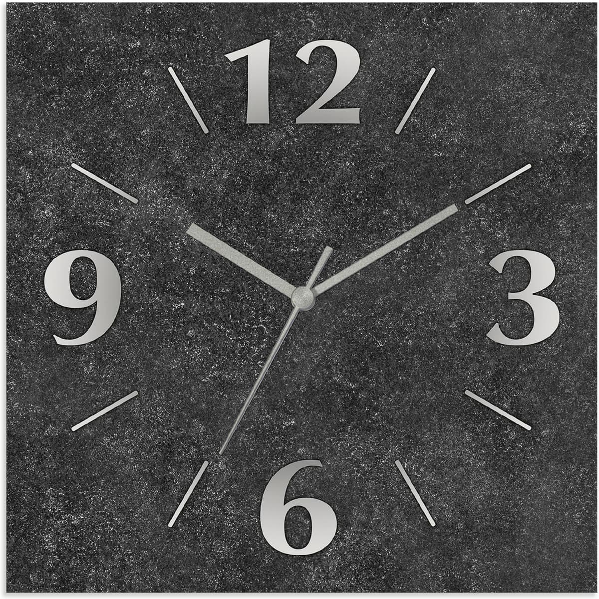 Wanduhr ARTLAND "Granit-Gestein-Anthrazit", schwarz, B:30cm H:30cm T:0,3cm, Wanduhren, Wanduhr, wahlweise mit Quarz- oder Funkuhrwerk, lautlos ohne Tickgeräusche schwarz B/H/T: 30cm x 30cm x 0,3cm, Quarzuhr