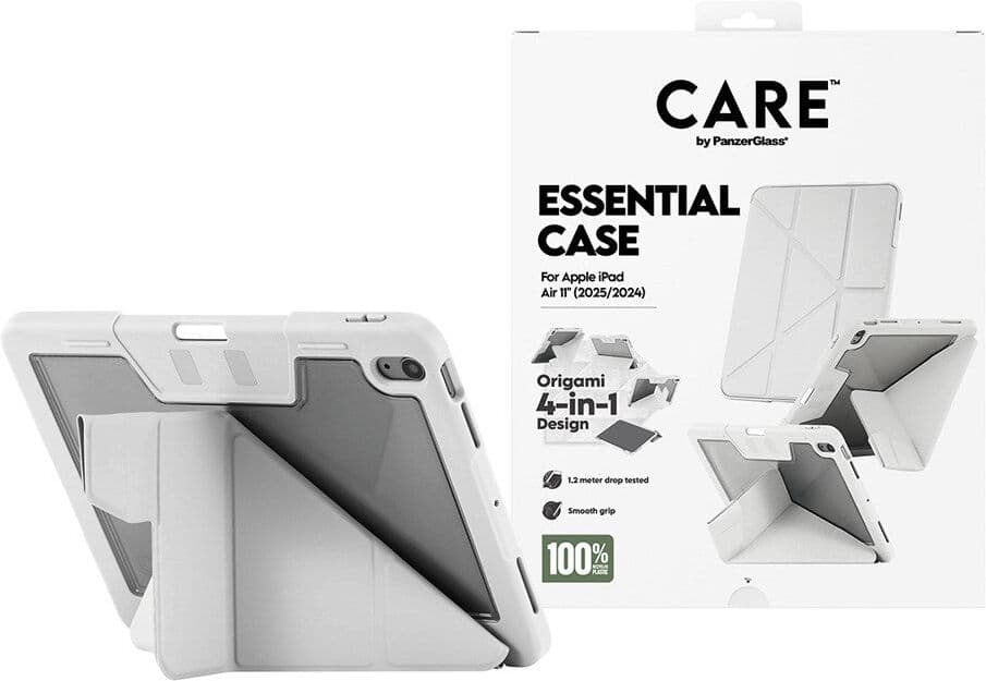 iPad Air 11" (2026 / 2025 / 2024) Care by PanzerGlass Essential Cover - Ståfunktion - Grå