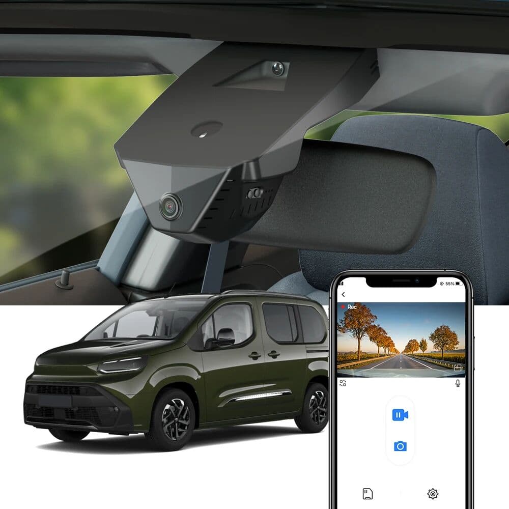 Fitcamx 4K Dash Cam for Toyota Proace City & Proace City Verso 2024-2026, OEM Car Camera, 2160P Video Recorder, WDR, G-Sensor