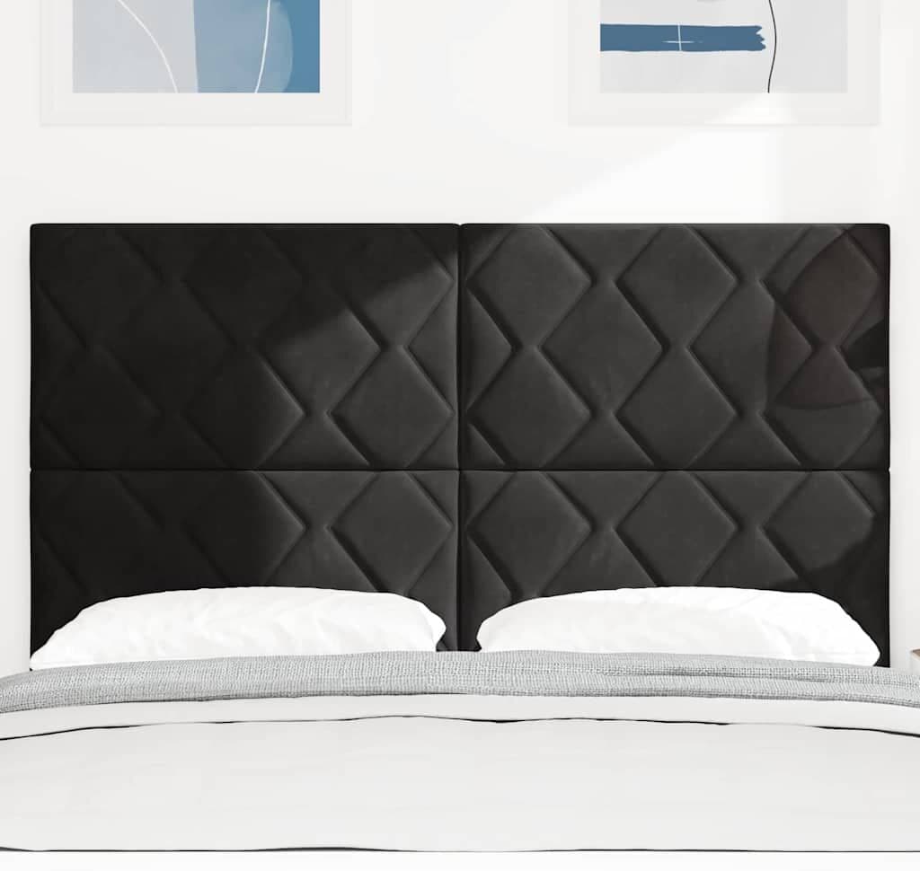 vidaXL Tête de lit LED Noir Velours