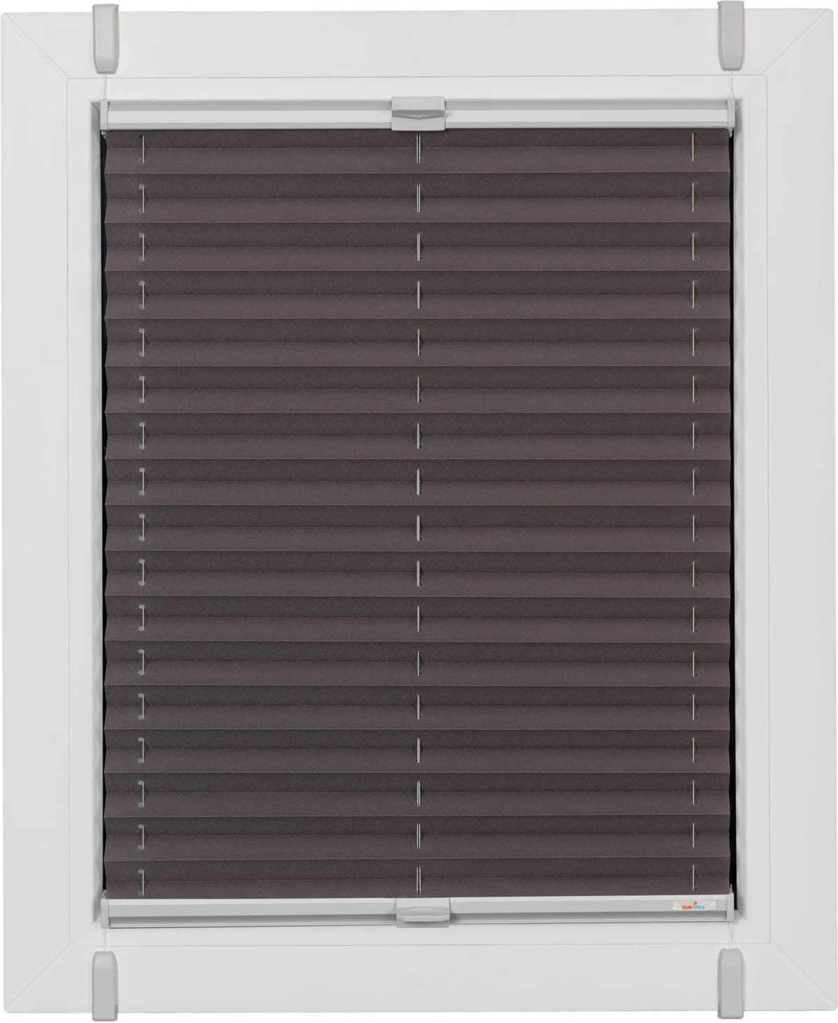 Plissee SUNLINES "One Size Style Crepe, ohne Bohren, blickdicht, Klemmfix", grau (anthrazit, grau, grau), B:45cm H:190cm, Obermaterial: 85% Polyester, 15% sonstige Fasern, Plissees, Plissee, Zubehörfarbe grau, zum Klemmen anthrazit, grau, grau 190cm, zwei