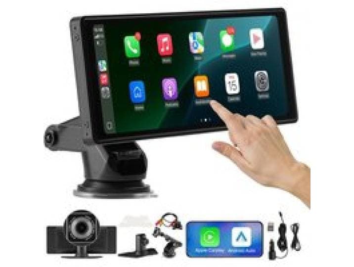 VEVOR Autoradio sans Fil, Écran Central Tactile HD 25,4 cm, Compatible avec Apple CarPlay et Android Auto, avec Caméras Avant et de Recul, Commande Vocale, Mirror Link, Bluetooth, Navigation GPS