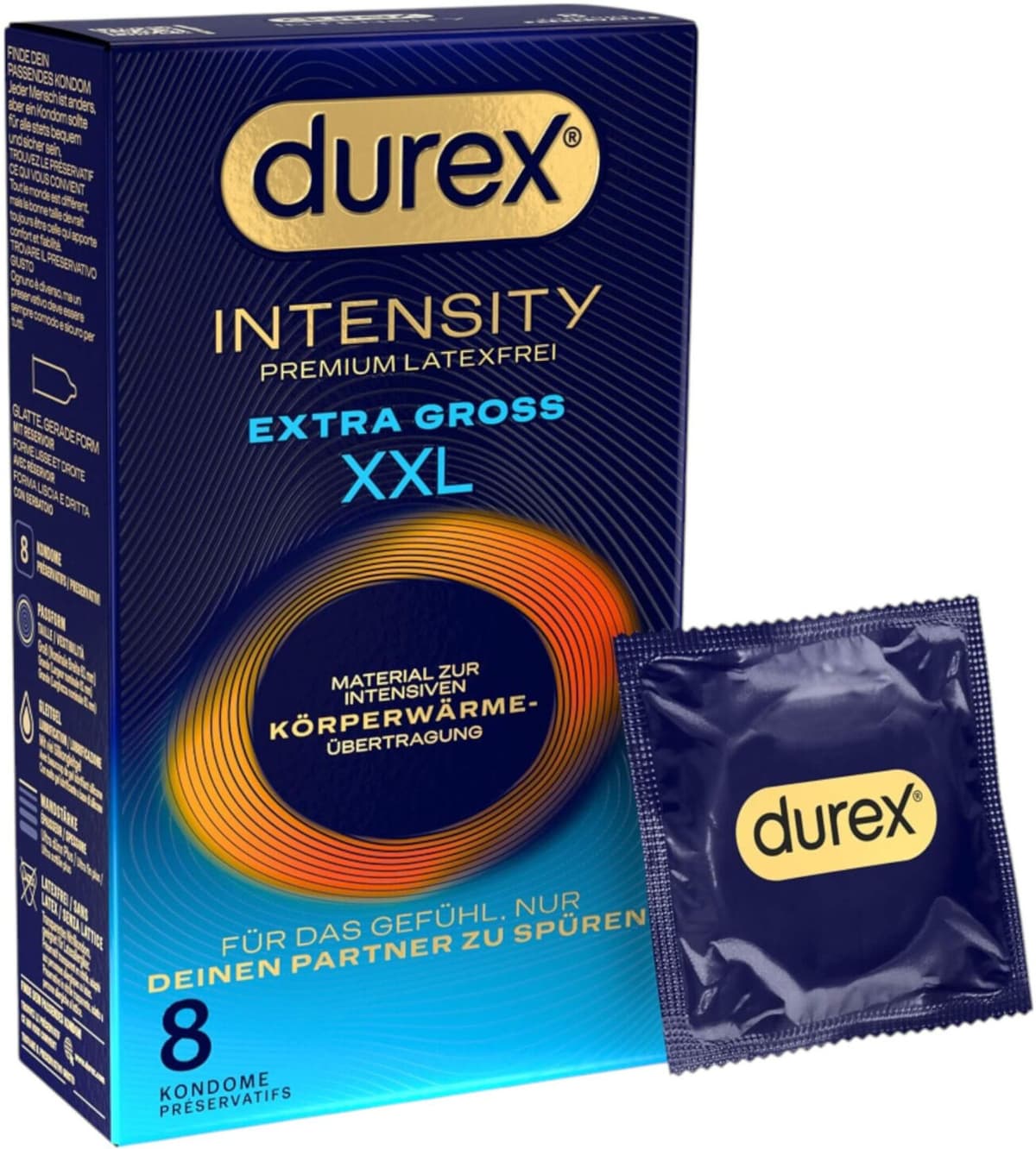 Durex Intensity XXL - prezervative fără latex - 8 bucăți