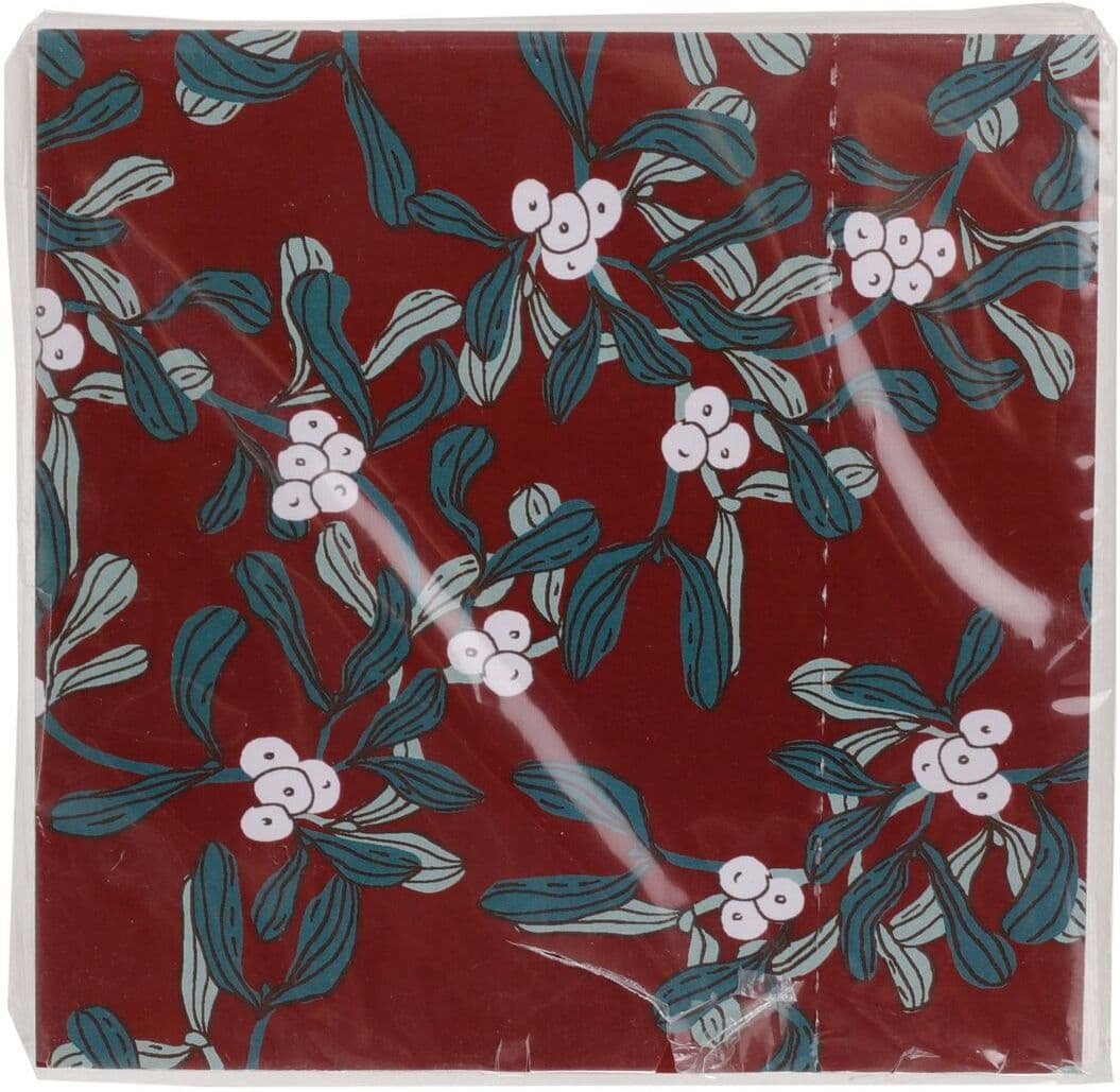 FESTIVE Servett Mistel 25x25cm 20/fp