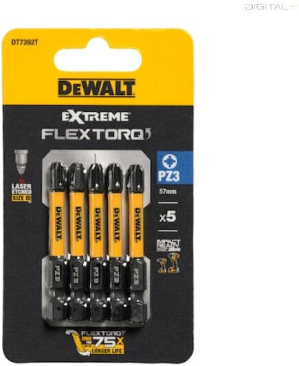 DEWALT Bithegy, csavarhúzó, 57mm, 5db, PZ3 FLRQ