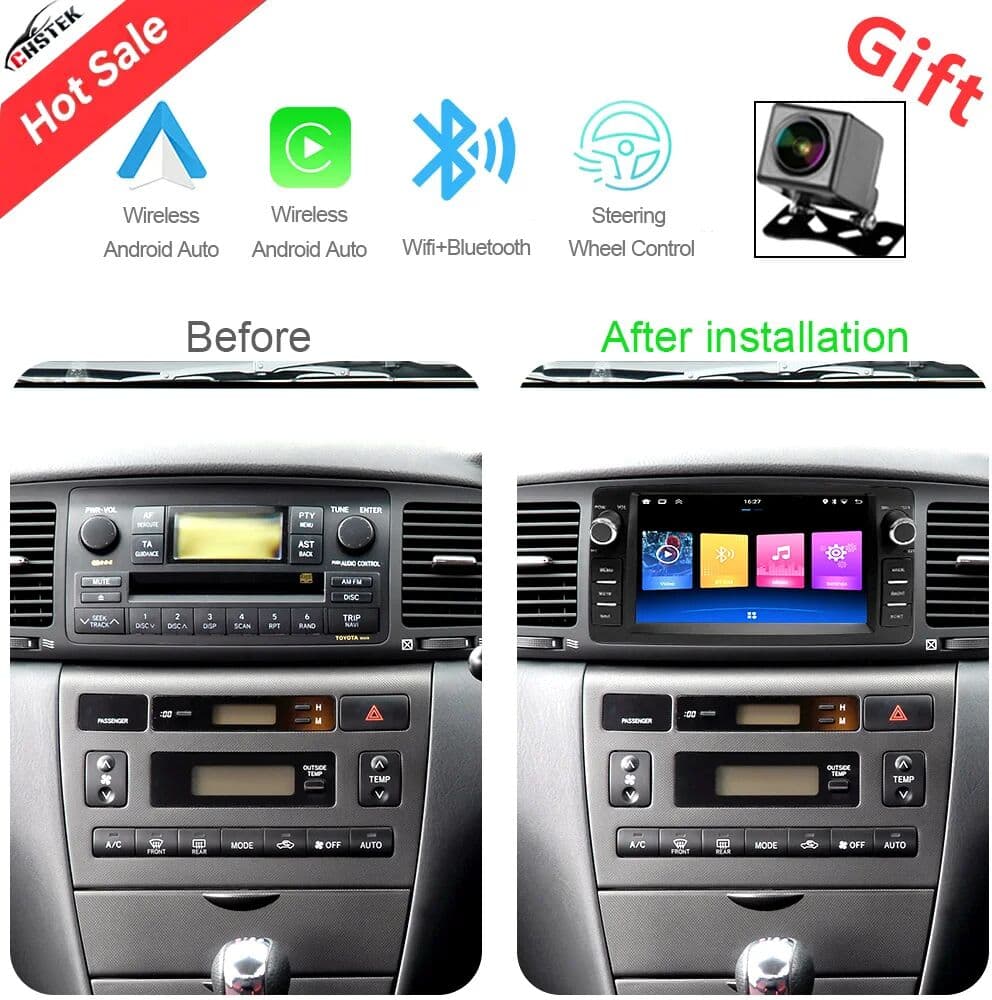 CZHTEKK CHSTEK For Toyota Corolla E120 2000-2006 BYD F3 Car Radio Stereo Android Carplay GPS Navigation WIFI BT SWC Multimedia Head Unit