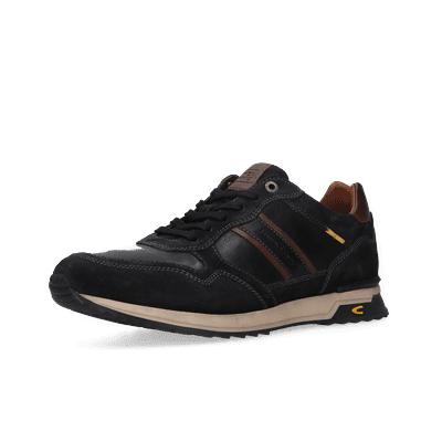 Sneaker CAMEL ACTIVE, Herren, Gr. 41, Synthetik, schwarz (schwarz, cafe), Leder, Schuhe Sneaker, Schnürschuh, Halbschuh, Business-Sneaker mit Logoschriftzug