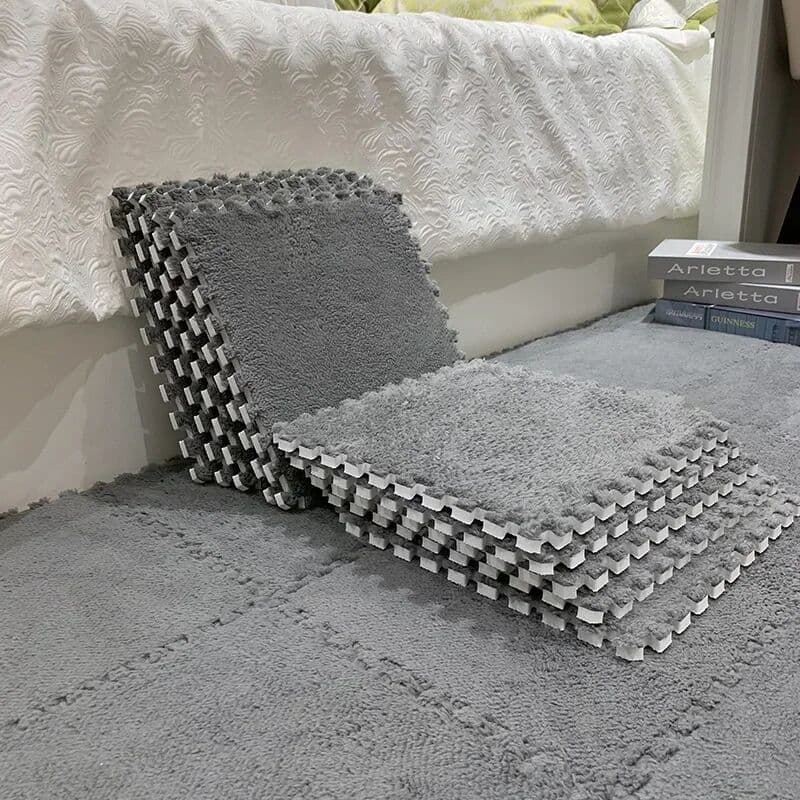 NONE 10/20PCS 30CM*30CM*1CM  Anti-shock Mat for Babies Puzzle Mat Living Room Bedroom Plush Pad Plush Carpet Baby Padded Baby Carpet