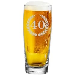 Luxentu Willi Becher Bierglas Helles-Glas 0,5 Liter mit Eichung - 40. Jubiläum