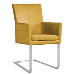 Niehoff Colorado Schwingstuhl Edelstahl flach, Napoli Leder senf