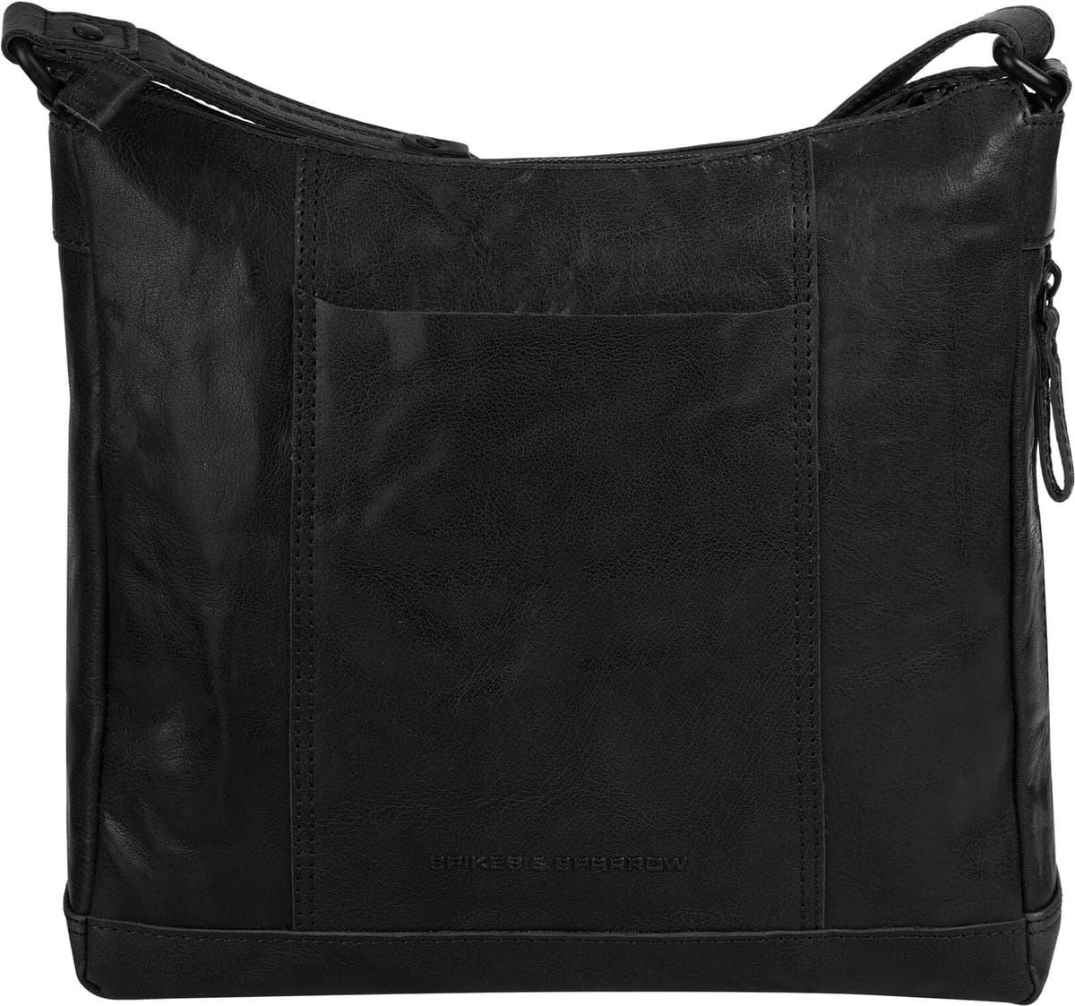 Umhängetasche SPIKES & SPARROW "SPIKES & SPARROW Damen echt Leder", Damen, Gr. B/H/T: 28cm x 28cm x 10cm onesize, schwarz, Leder, Taschen Umhängetasche, echt Leder