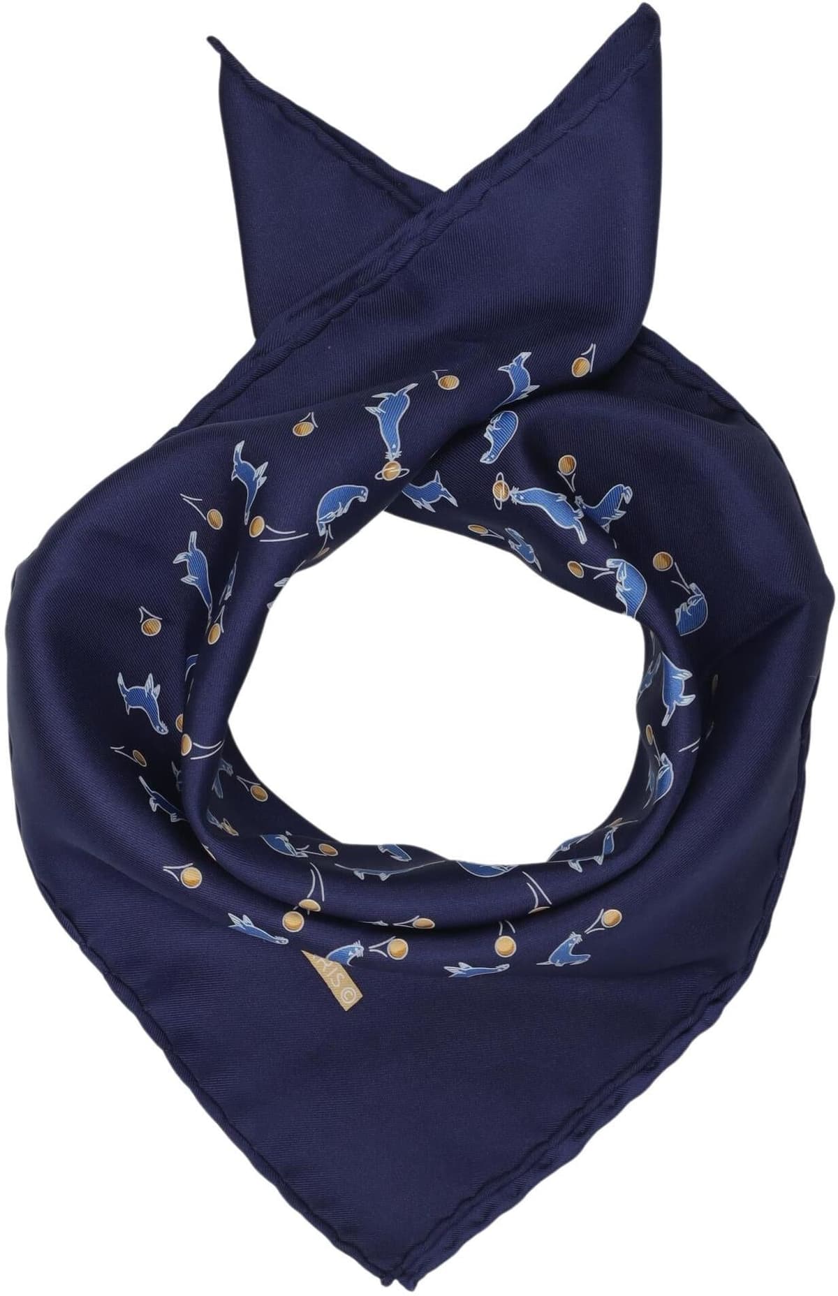 Hermès Damen Schal oder Tuch, Marineblau, kein / Etikett - Second Hand
