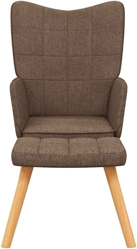 vidaXL Chaise de relaxation avec tabouret Marron Tissu