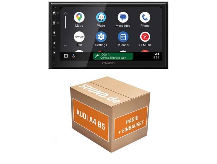 JUST SOUND best choice for caraudio Einbauset Kenwood DMX6523DABS für Audi A4 B5 + Symphony + MFL Sw Autoradio (Freisprecheinrichtung)