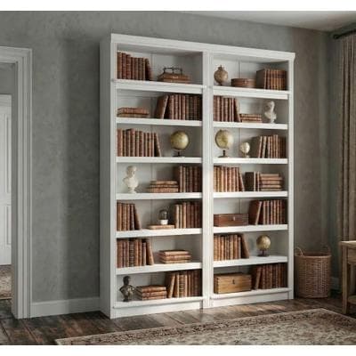 Bibliothek OTTO HOME "Soeren 2 Regale á Breite 80 cm, Höhe 220 cm, Tiefe 29 cm", cremeweiß, B:160cm H:220cm T:29cm, Massivholz, Regale, 2 Bücherregale - zusammen oder getrennt stellbar