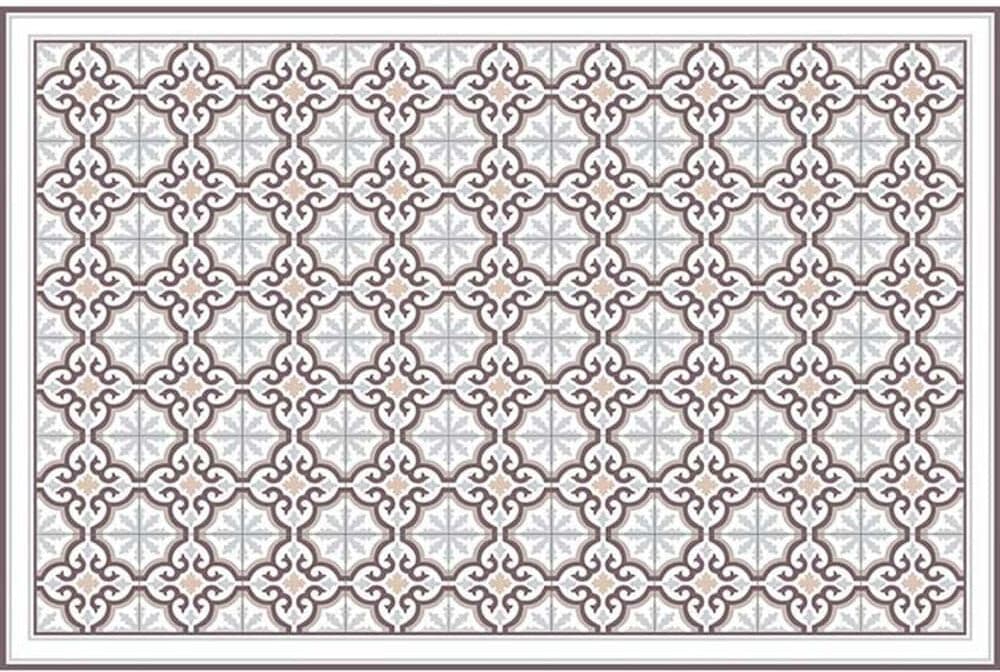 Pinted Alfombra vinílica baldosas grises 196x130cm