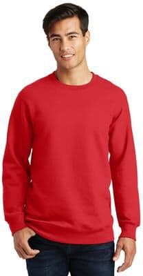 Port & Company PC850 Fan Favorite Fleece Crewneck Sweatshirt in Bright Red size 3XL   Cotton/Polyester Blend