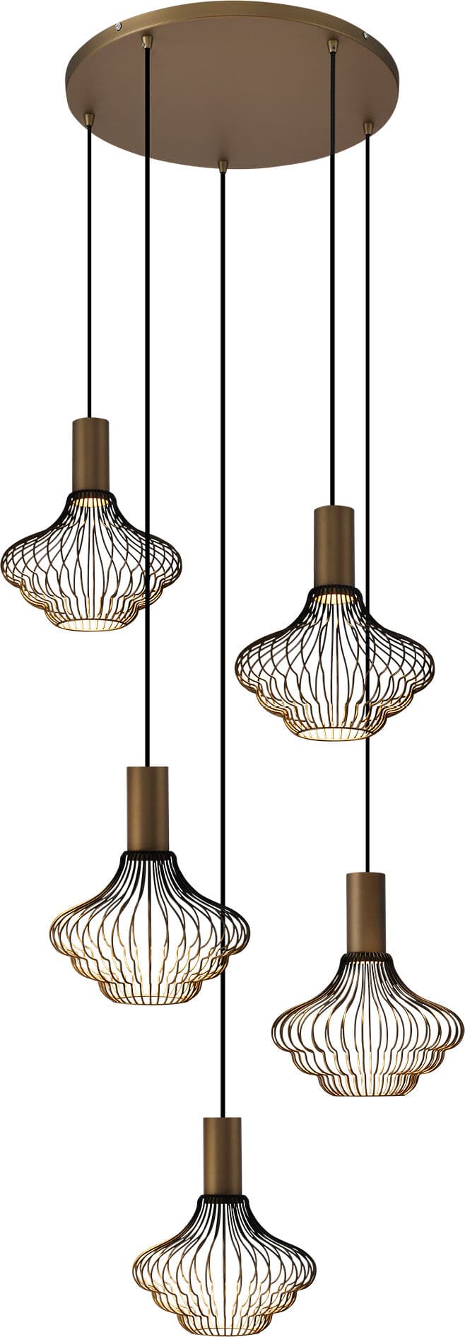KS Verlichting Asli 5-lichts Hanglamp Zacht Brons
