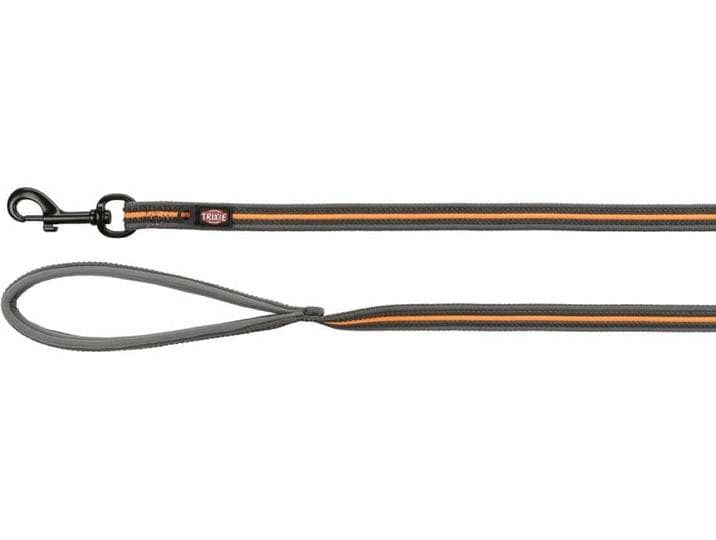Hundeleine TRIXIE, grau (graphit), B:1,7cm L:15m, Gummi, Leinen, Hundeleine