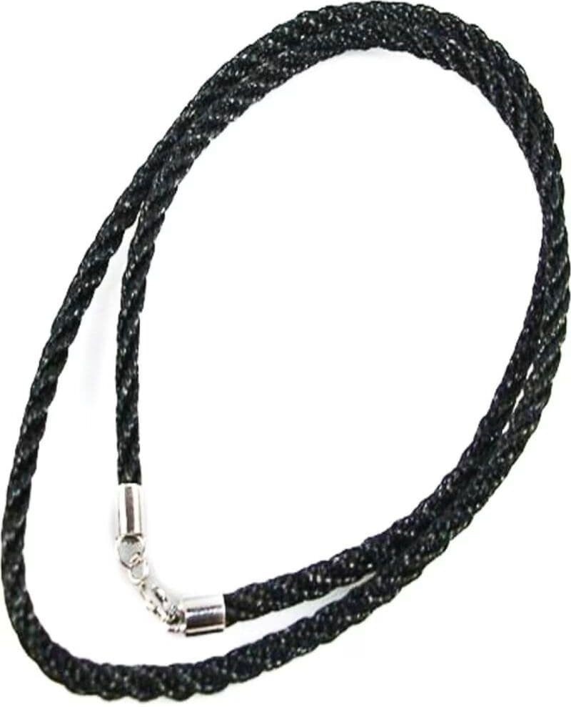 Gargantilla Minoplata De Seda Reliada Negra 25mm Con Cierre Talla Única Unisex