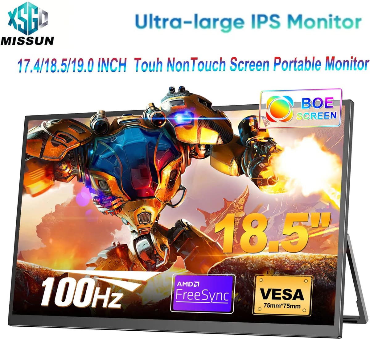HOWENS 18.5' Portable Monitor 144Hz 100%sRGB IPS Expand Office Display for PC Laptop Phone XBox Switch W/Type-C Mini HDMI Gaming HD 4K