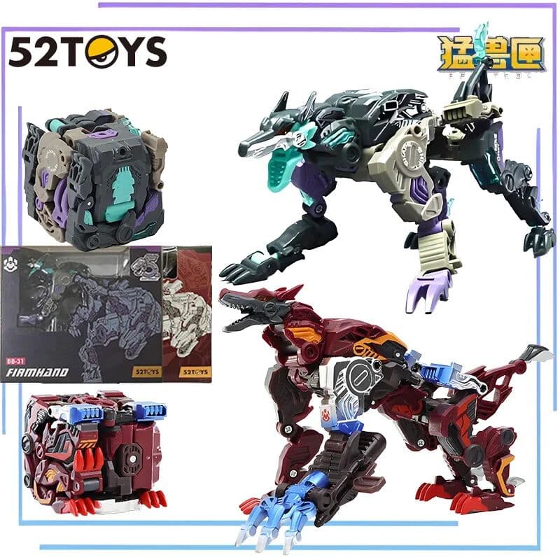 Bandai 52TOYS Original Beast Box Series BB-31CH Chrome Bone Anime Action Figure Assembly Model Toys Collectible Model Ornaments