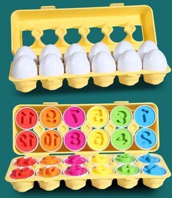 Uplift Picks Matching Eggs Montessori Color Sorting And Shape Recognition Toy 12 Pcs Number