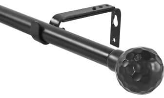 Urbanest Classic Forged Iron Hammered Ball Window Drapery Rod