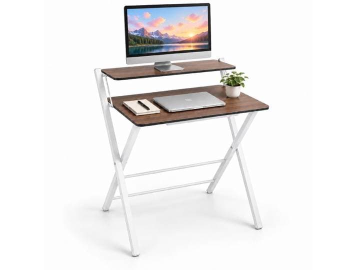 Relaxdays Inklapbaar bureau met monitorstandaard