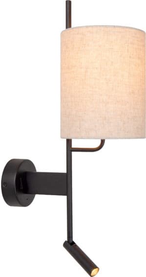Lucide Magic vegglampe 1xE27 inkl 1xUSB sort - 92262