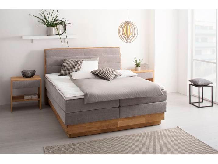 Boxspringbett, Polyester, Grau, 184×216 cm, Mit Bettkasten, Modern, OTTO Products