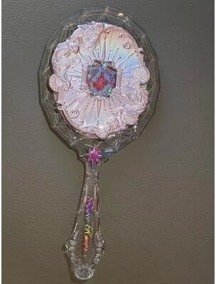 Uplift Picks Flower Knows Sweetie Bear Hand Mirror Creamy Pink Vanity Mirror 14