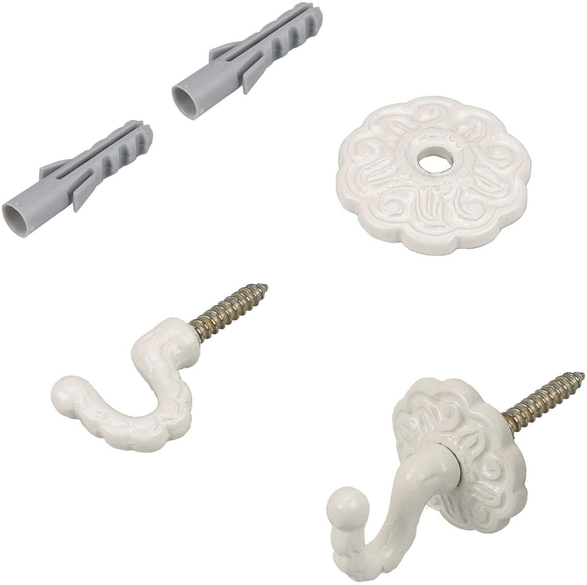 Zierhaken LIEDECO Gr. 2, weiß, L:0,35cm, Metall, Haken, Zierhaken, für Vorhänge