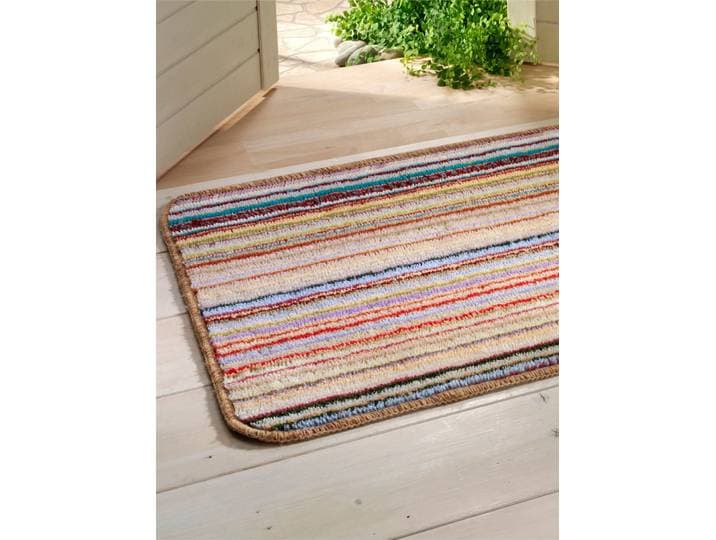 Fußmatte Gr. 2, bunt (bunt, gestreift), B:60cm H:1mm L:100cm, Kunstfaser, Polyester, Teppiche, Fußmatte