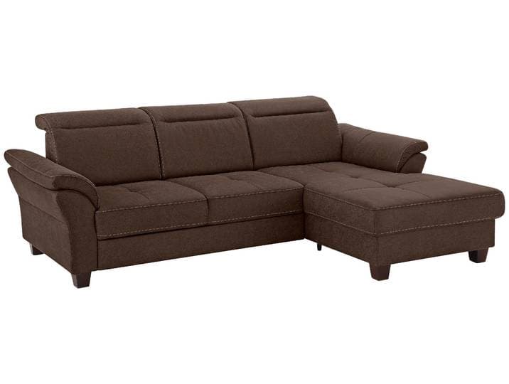 Ecksofa OTTO HOME Solvei L-Form , braun (dunkelbraun), B:255cm H:104cm T:185cm, Struktur (100% Polyester);Luxus-Microfaser Lederoptik (100% Polyester);Luxus-Microfaser ALTARA NUBUCK (100% Polyester), Sofas, Ecksofa, mit Recamierenabschluß und Sitztiefenverstellung
