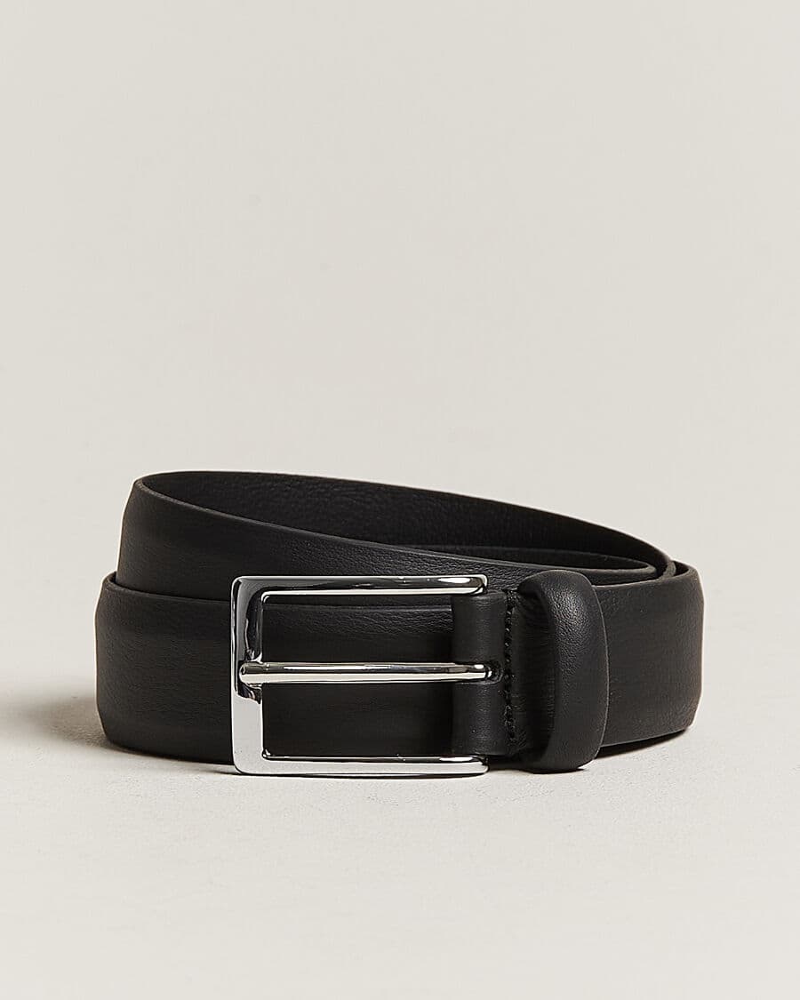 Anderson's Double Nappa Calf 3 cm Belt Black men 100 Sort