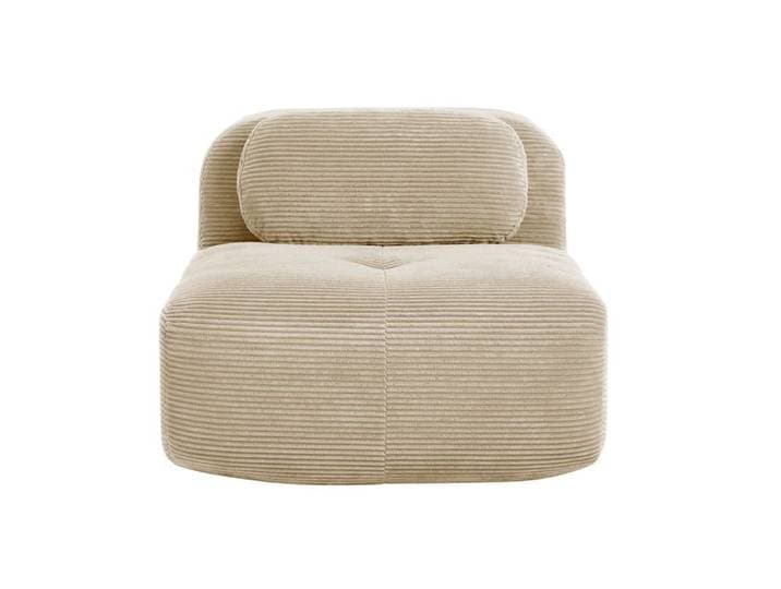 DRIPEX Canapé fixe sans accoudoirs avec coussins en velours côtelé -Beige