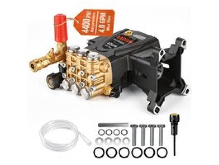 VEVOR Pompe de Nettoyeur Haute Pression de Rechange, Piston Triplex Horizontal Arbre 25,4 mm, 303 bar, 15 L/min, Kit Pompe de Remplacement, Compatible avec Modèles Simpson MorFlex 40224, 40225, 40226