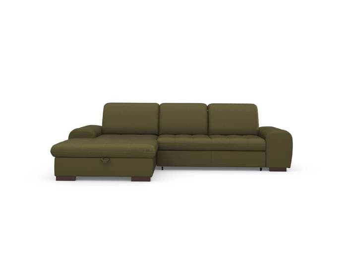 Ecksofa SIT & MORE Luxor L-Form , grün (olive), B:275cm H:82cm T:173cm, Luxus-Microfaser ALTARA NUBUCK (100% Polyester);Soft clean (98% Polyester, 2% Polyamid);Struktur fein (100% Polyester), Sofas, Ecksofa, wahlweise mit Schlaffunktion, Bettkasten und Kopfteilverstellung