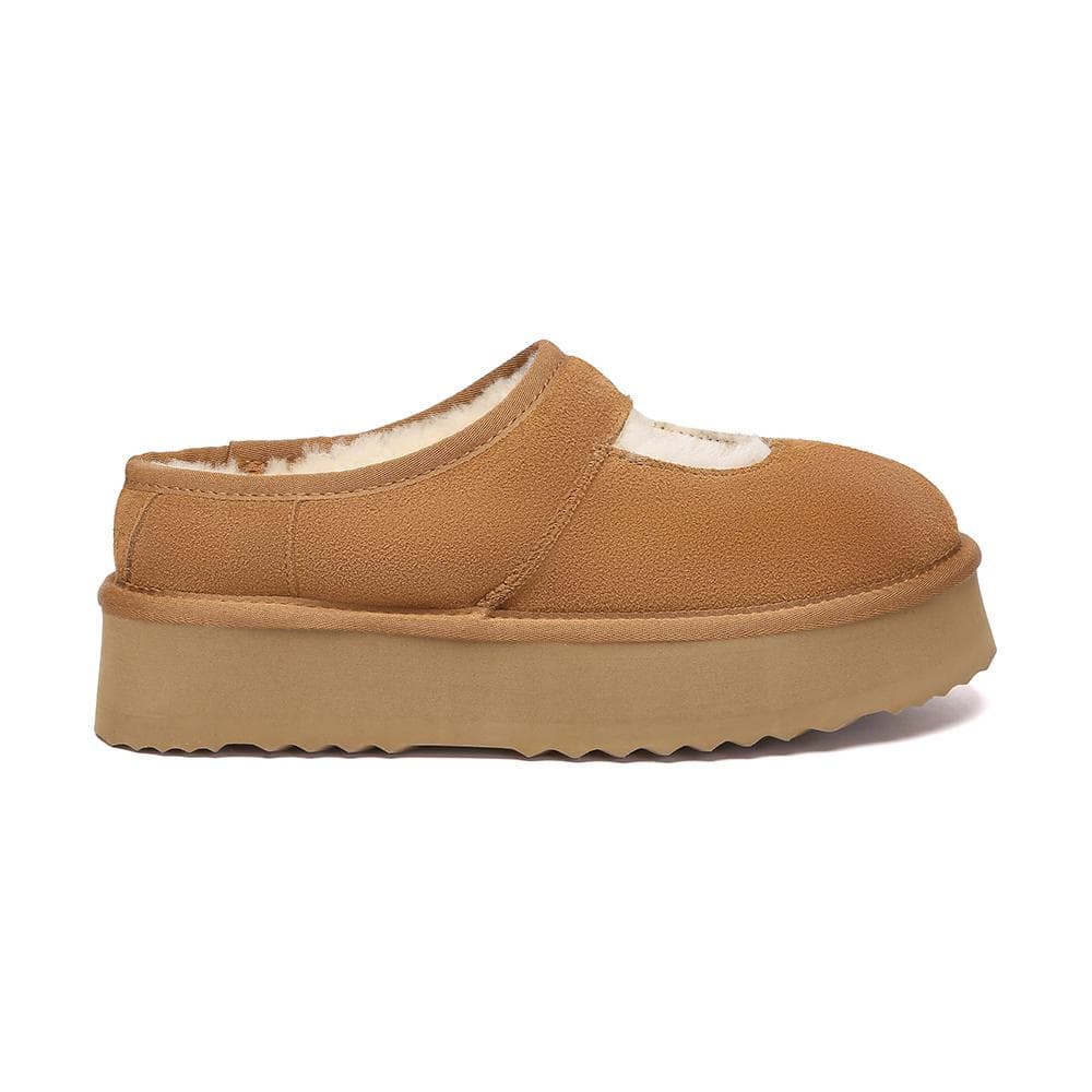EVER AU Australië Dames Geplumeerde Enkelsandalen met Platform