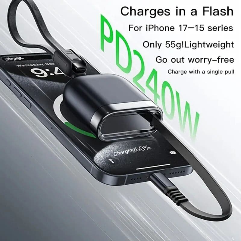 HANNUO PD240W USB C to Type C Fast Charging Cable Retractable USB C For iPhone Samsung Laptop Xiaomi MacBook IPad USB Cable Wire